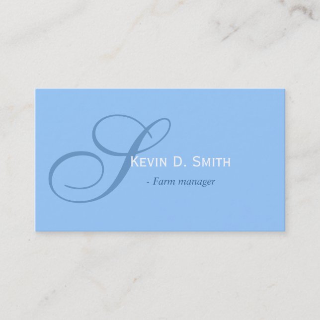 Plain,simple, elegant blue professional cards (Front)