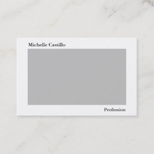 Plain Simple Elegant Grey White Minimalist Modern Business Card