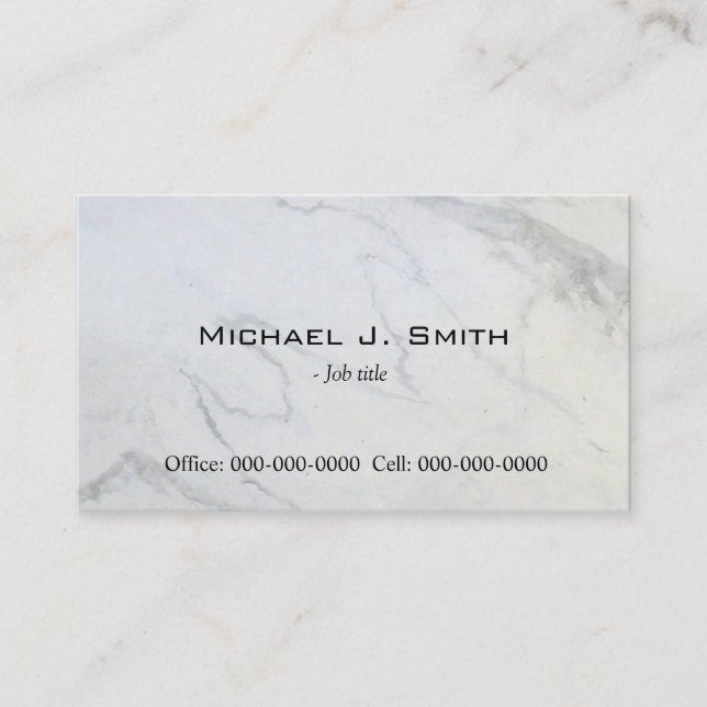 Plain,simple,elegant marble  business card. card (Front)