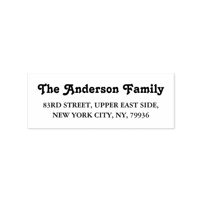 Plain Simple Elegant Script Family Return Address Rubber Stamp (Imprint)