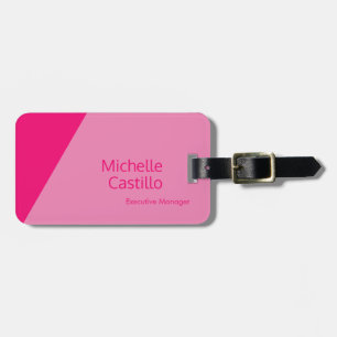 Plain Simple Feminine Minimalist Pink Luggage Tag