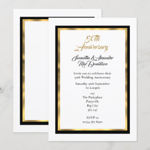 Plain simple golden wedding anniversary invitation