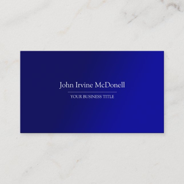 Plain & Simple Gradient Blue Business Card (Front)