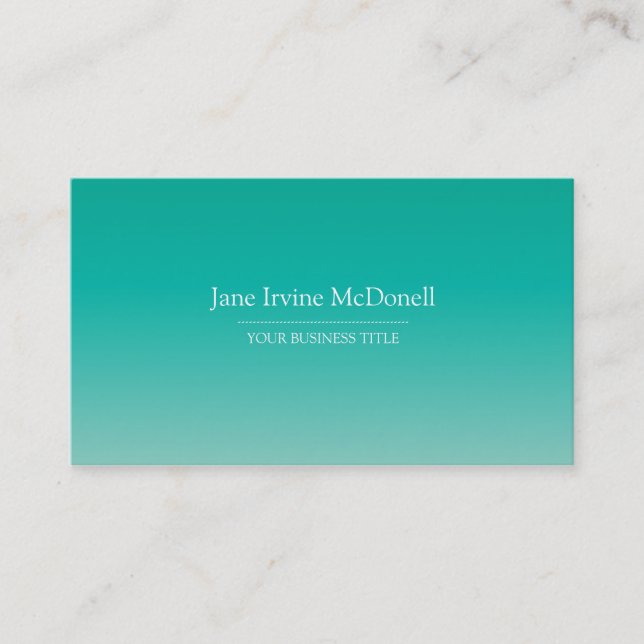 Plain & Simple Gradient Sea Foam Business Card (Front)