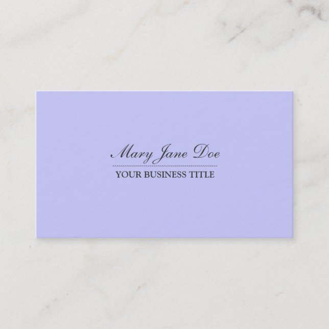 Plain & Simple Light Periwinkle Business Card (Front)