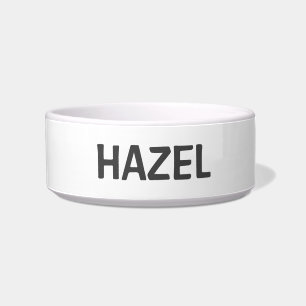 Plain Simple Minimal White & Grey Water Cat Or Dog Bowl