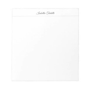 Plain Simple Minimalist Modern Calligraphy Name Notepad