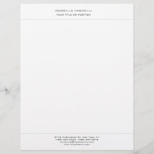 Plain Simple Minimalist Modern Professional Custom Letterhead