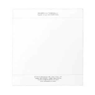 Plain Simple Minimalist Modern Professional Notepad