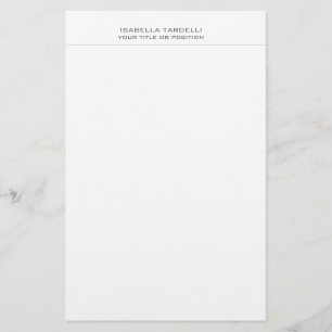 Plain Simple Minimalist Modern Professional Stationery