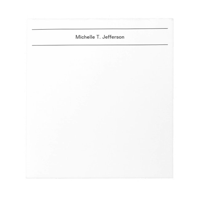 Plain Simple Modern Minimalist Notepad (Front)