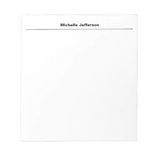 Plain Simple Modern Own Name Edit Minimalist Notepad