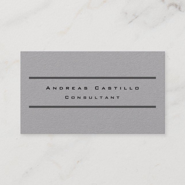 Plain Simple Premium Grey Minimalist Professional  Business Card (Front)