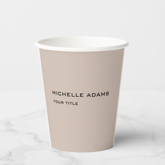 Plain Simple Professional Modern Paper Cups (Front)