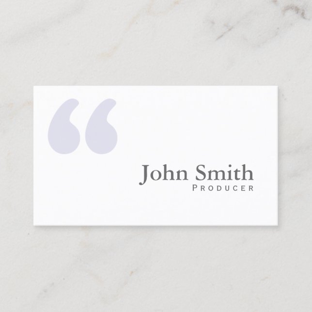 Plain Simple Quotes Producer Business Card (Front)