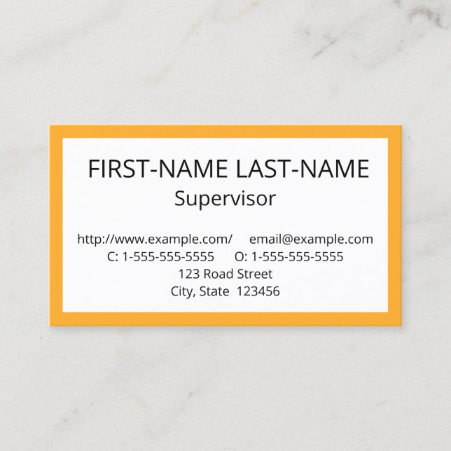 Plain & Simple Supervisor Business Card (Front)