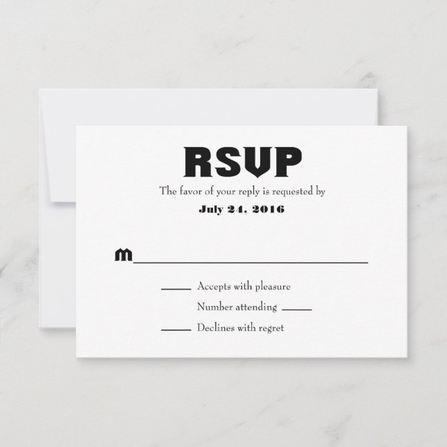 Plain Simple Wedding RSVP Cards (Front)