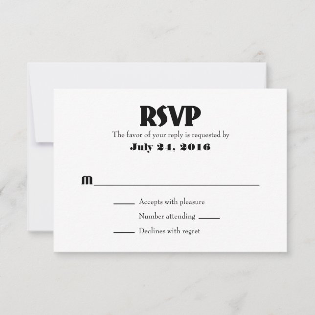Plain Simple Wedding RSVP Cards (Front)
