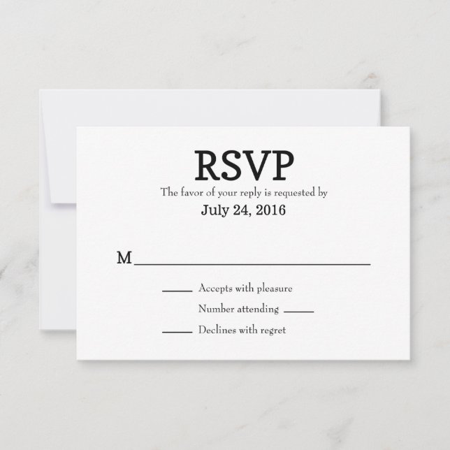 Plain Simple Wedding RSVP Cards (Front)