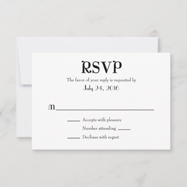 Plain Simple Wedding RSVP Cards (Front)