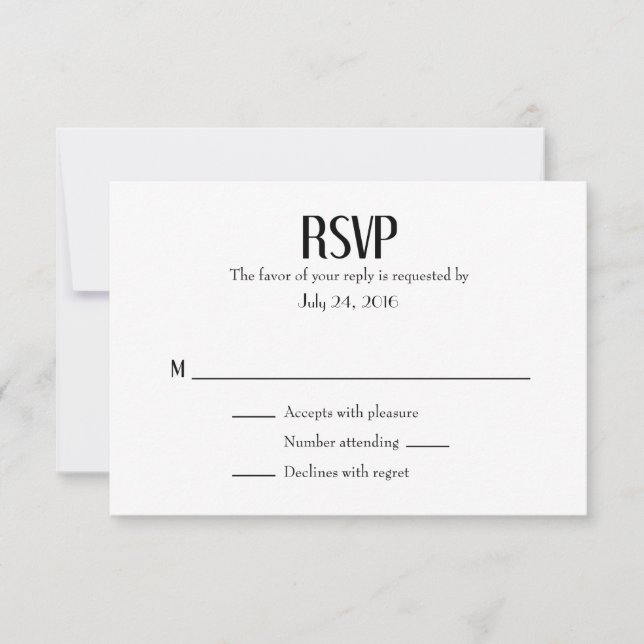 Plain Simple Wedding RSVP Cards (Front)