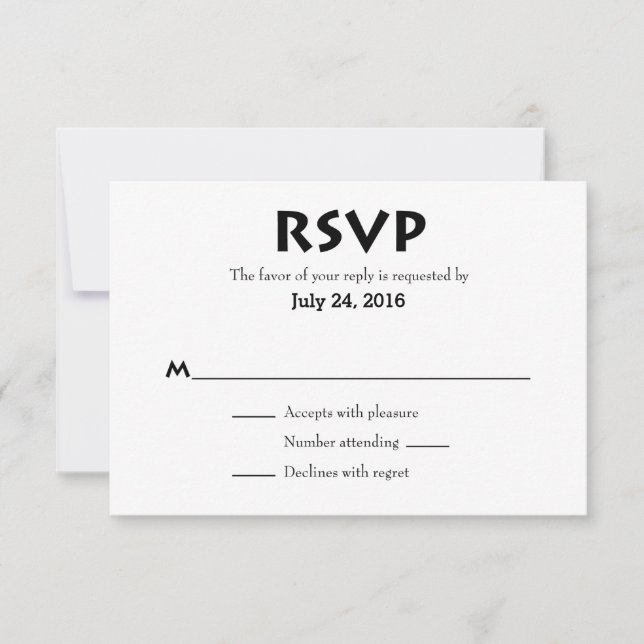 Plain Simple Wedding RSVP Cards (Front)