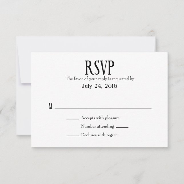 Plain Simple Wedding RSVP Cards (Front)