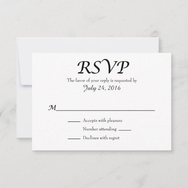 Plain Simple Wedding RSVP Cards (Front)