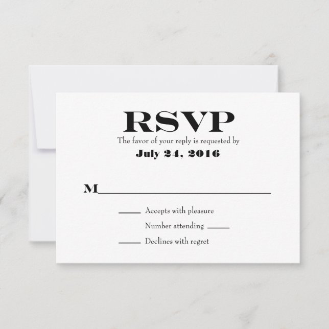 Plain Simple Wedding RSVP Cards (Front)