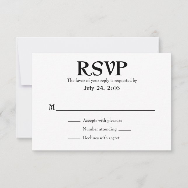 Plain Simple Wedding RSVP Cards (Front)