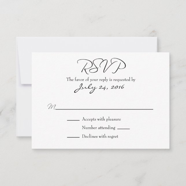 Plain Simple Wedding RSVP Cards (Front)