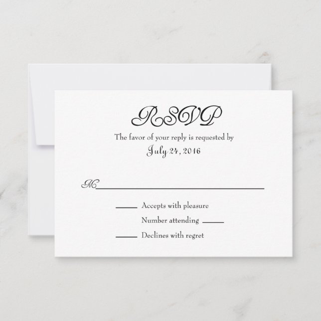 Plain Simple Wedding RSVP Cards (Front)