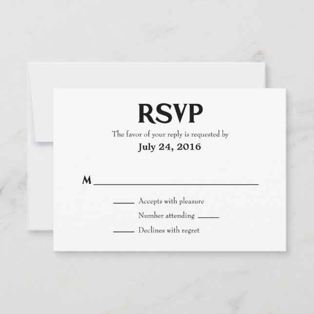 Plain Simple Wedding RSVP Cards (Front)