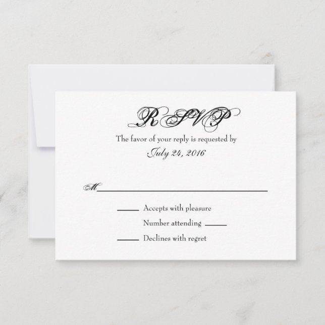 Plain Simple Wedding RSVP Cards (Front)