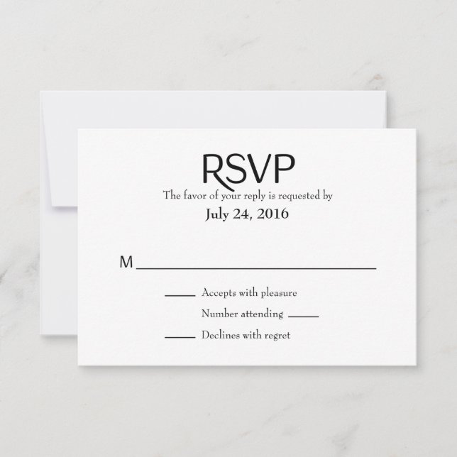 Plain Simple Wedding RSVP Cards (Front)
