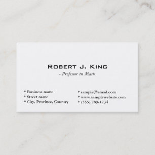 plain, simple white business card