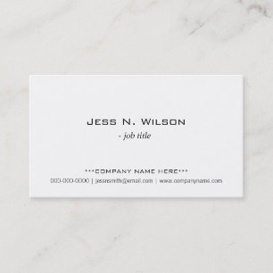 Plain, simple white business cards. business card