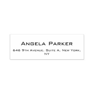 Plain Simple White Professional Modern Minimalist Self-inking Stamp