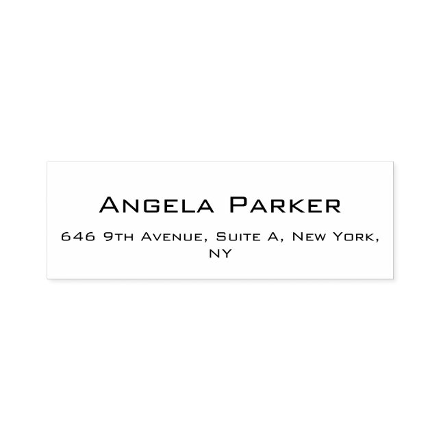 Plain Simple White Professional Modern Minimalist Self-inking Stamp (Design)
