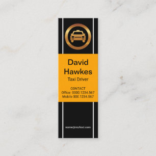 Plain Simple Yellow Placard Taxi Driver Mini Business Card
