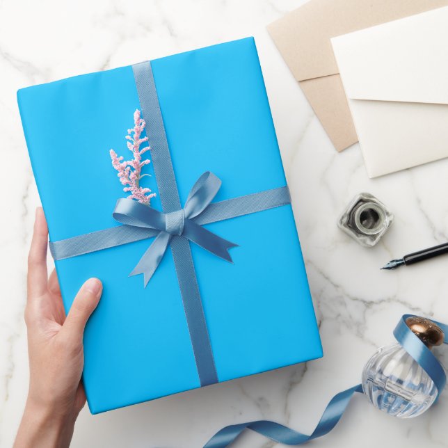 Plain Sky Blue Colour Shade Tone Wrapping Paper (Gifting)
