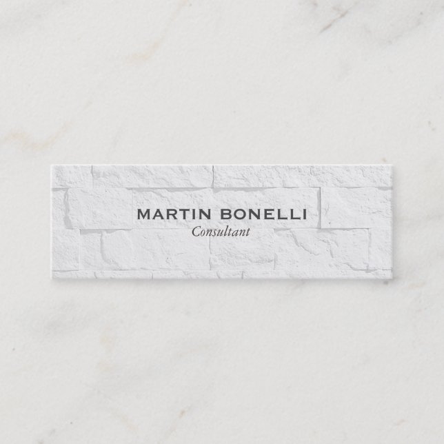 Plain Slim Grey Wall Effect Modern Business Card (Front)