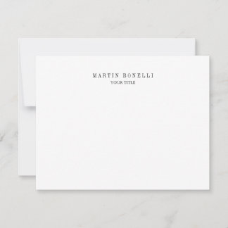 Plain Slim Professional Black & White RSVP Card