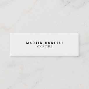 Plain Slim Professional White Mini Business Card