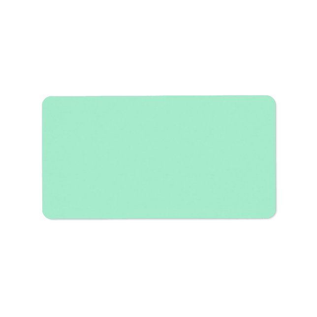 Plain solid colour mint green background blank label (Front)