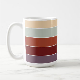 Plain Solid Colour Stripes Warm Autumn Colours Coffee Mug