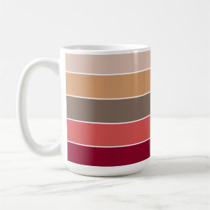 Plain Solid Coloured Striped Warm Autumn Colours  Coffee Mug