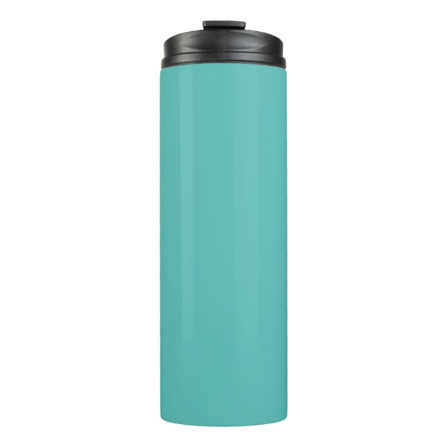 Plain solid eucalyptus pastel turquoise thermal tumbler (Front)
