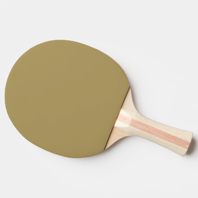Plain solid pastel antique brass brown beige ping pong paddle (Side)