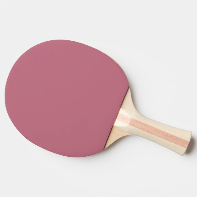 Plain solid pastel dusty rose ping pong paddle (Side)